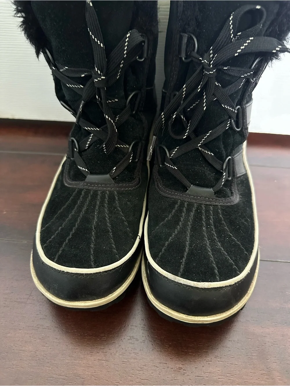 Size 9 Sorel Women’s Winter Carnival Faux Fur Waterproof Snow Boots Black - Picture 7 of 10